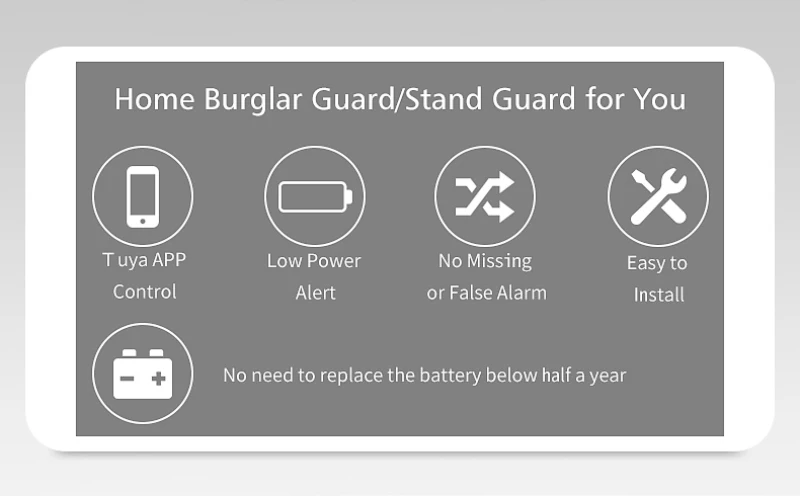 1/4Pcs Tuya Smart Magnetic WiFi Door Sensor Security Protection Module Alarm Window Detector Work With Alexa Google Home ring alarm wall mount