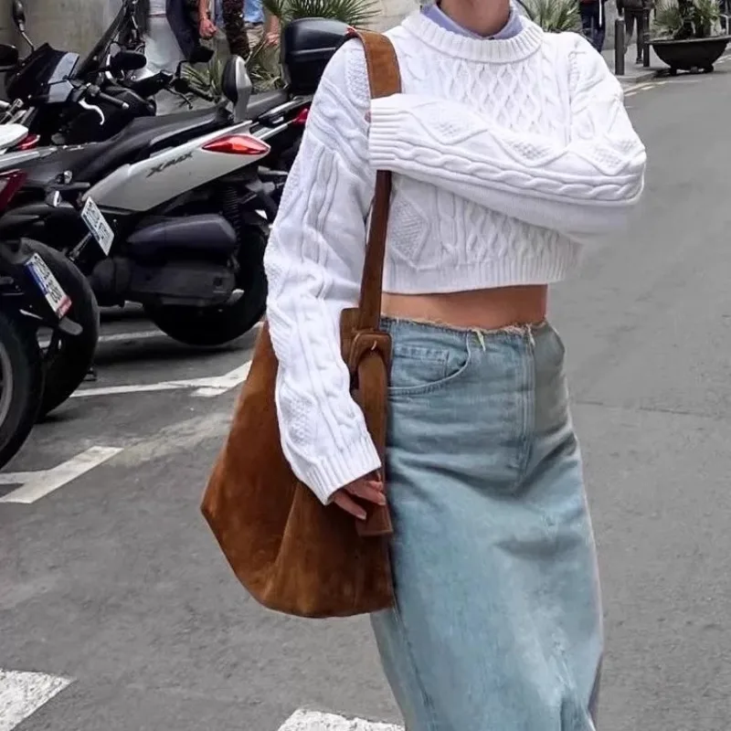 2026 New Retro Bag Brown Large Capacity Shoulder Bag, Underarm Bag, Crossbody Bag Fashion and Leisure Daily Commuter Women's Bag