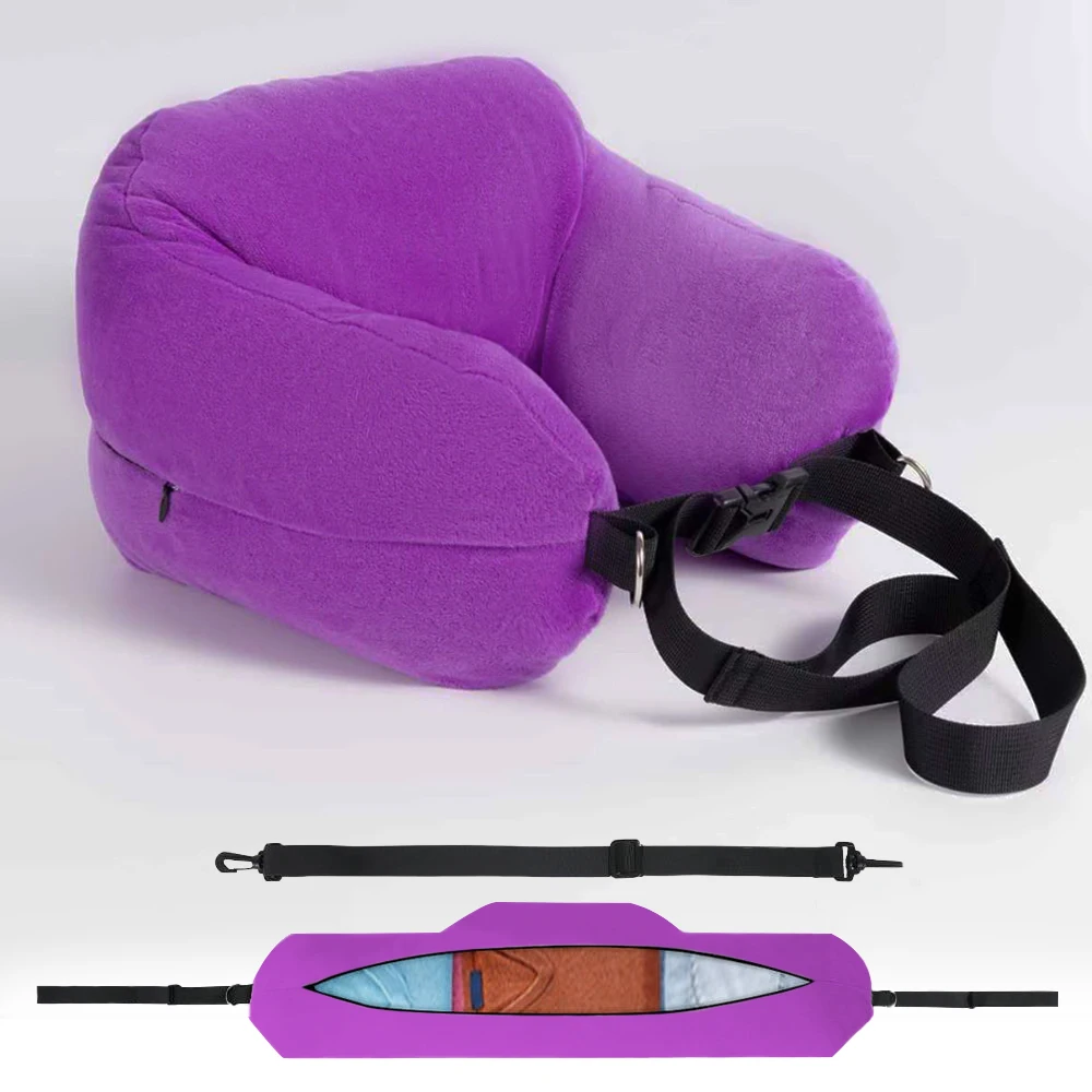 Deluxe Adjustable U-Shaped Travel Pillow with Washable Cover
