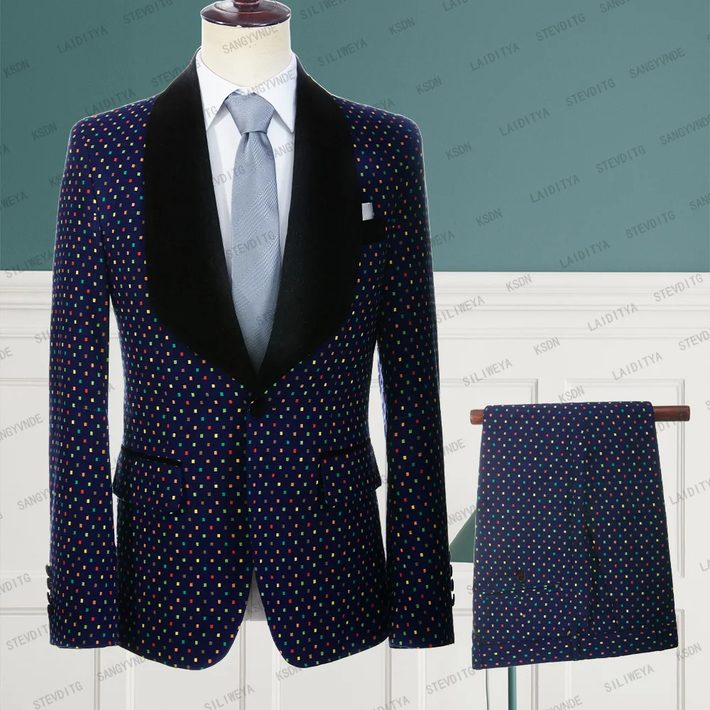 

Костюм мужской повседневный приталенный из блейзера и брюк, 2 шт.