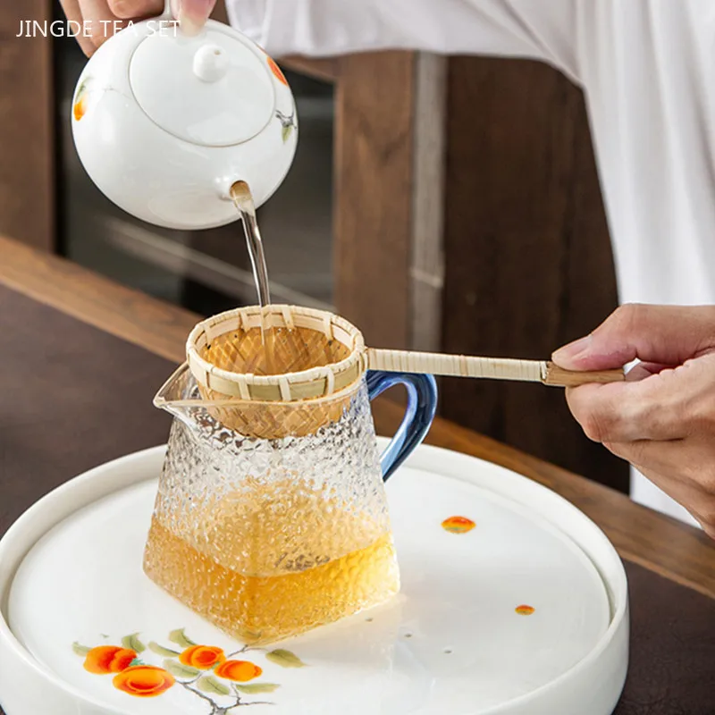 Hand-woven Bamboo Tea Strainer Retro Creative Tea Filter Tool Tea Ceremony Supplies Household Custom Tea Set Accessories