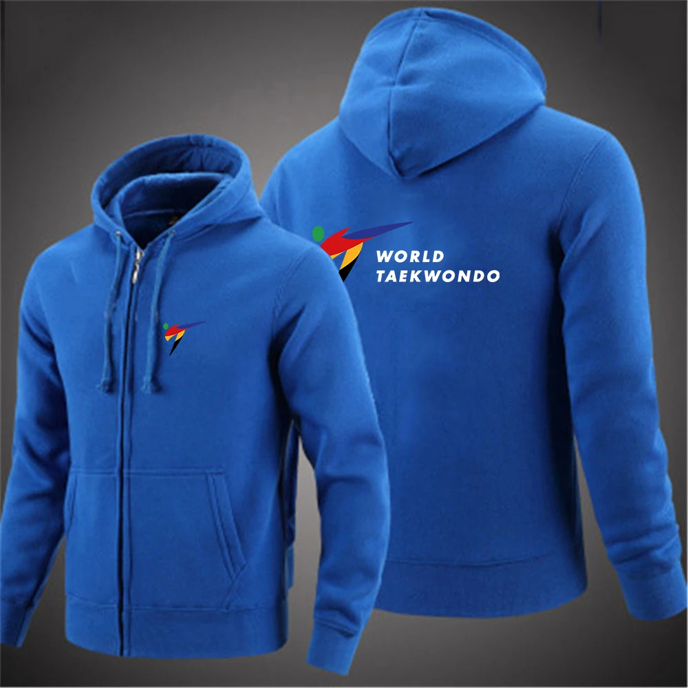 Men's Solid Color Zipper Pullover Long Sleeved Hoodie