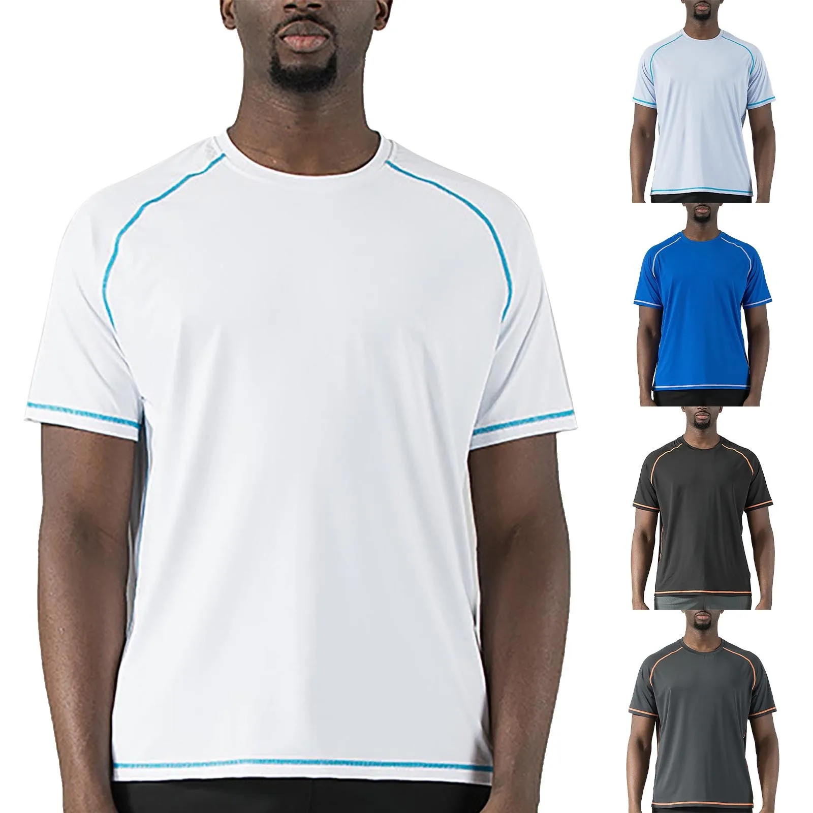 

Летняя новая футболка с круглым вырезом и коротким рукавом, мужская Молодежная Спортивная Повседневная рубашка, высокоэластичные дышащие тонкие футболки, футболка