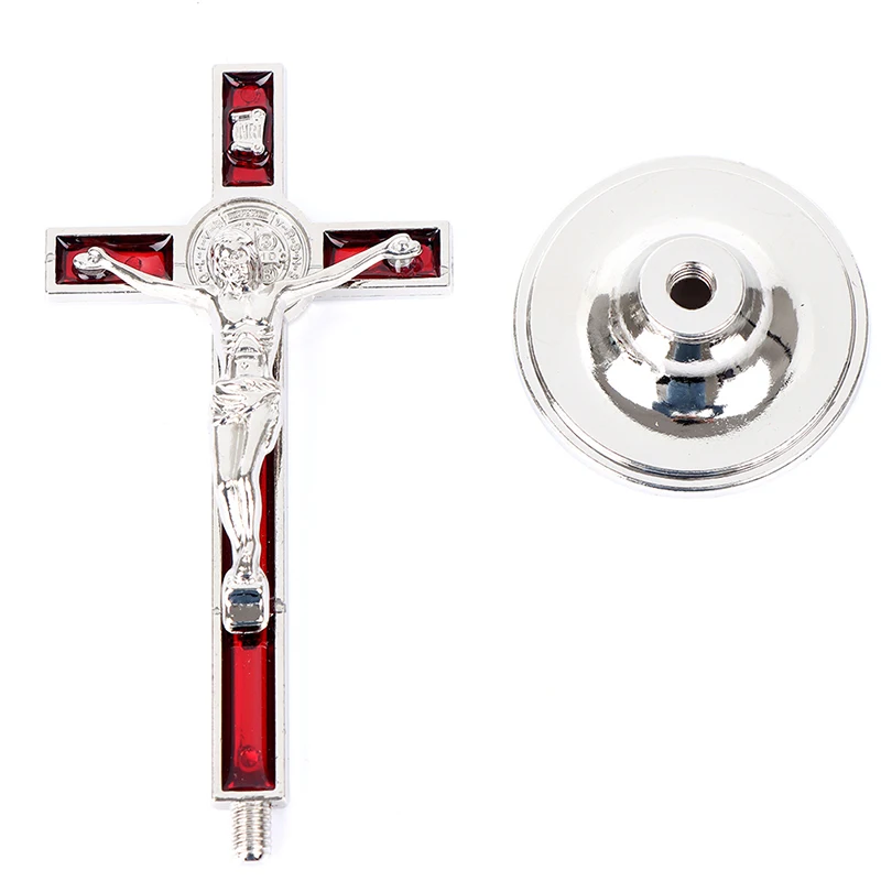 1PC Red Creative Cross Crucifix Christ Catholic Jesus Religious Church Decoration Stand Wall Antique Home Chapel Decor Souvenir