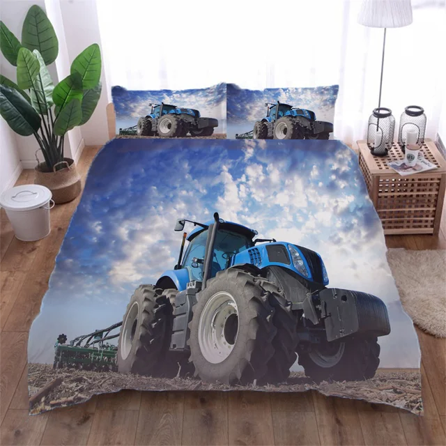 Conjunto de desenhos com trator agrícola de diferentes pontos de vista