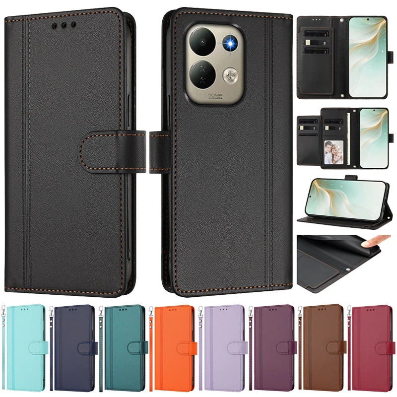 Leather Flip Case with Multi 9-Card Wallet Holder and Cover Coque