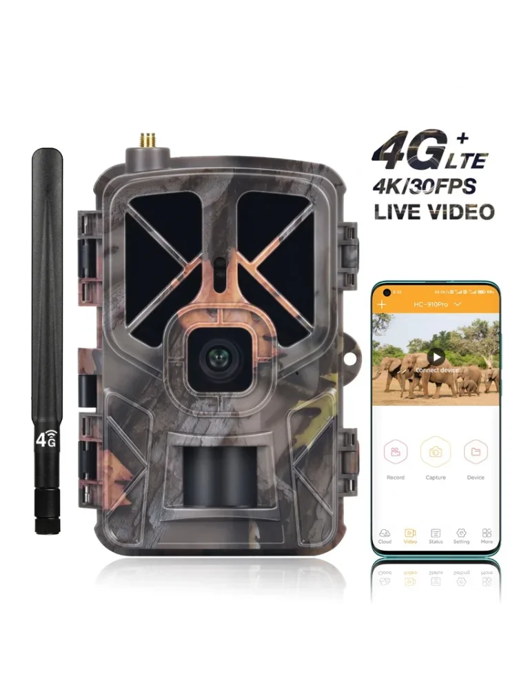 Caméra wildlife 4G 30MP 2.7K étanche IP65 avec application mobile pour contrôle total