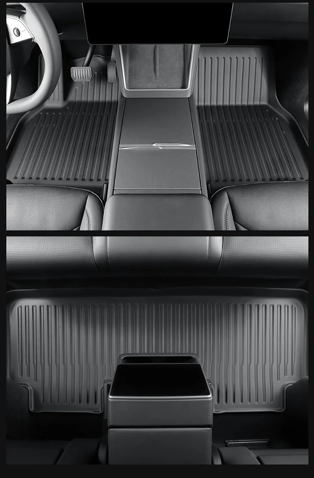 TPE Floor Mats with Carpet & Cargo Liner For Tesla Model Y Juniper Launch 2025 All Weather Non-slip Floor Trunk Backrest Mat