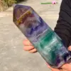 Natural Large Colored Fluorite Crystal Point Natural Crystal Wand Healing 4