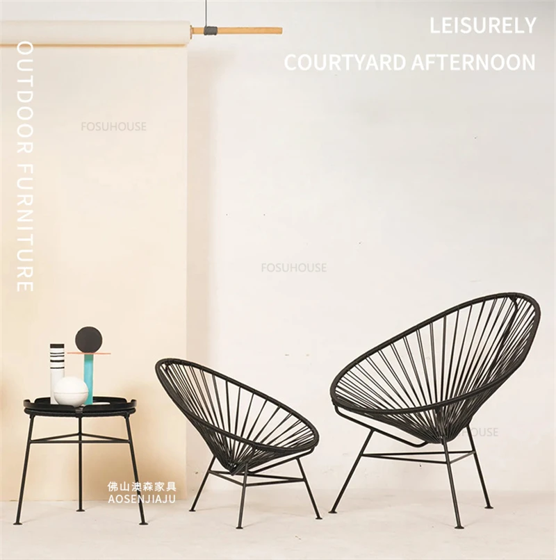 Description Picture 6 of itemNordic Outdoor Garden Furniture Sets Balcony Garden Leisure Table and Chair Set  Modern cafe chair table Set Outdoor Furniture Z