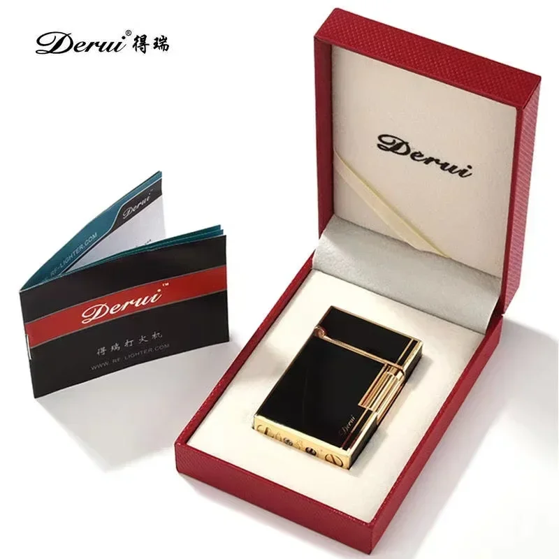 Derui Metal Gas Lighter Creative Windproof Grinding Wheel Butane Lighter Men's Fun Gift Cigarette Accessories Tool Gift butane gas lighter cigarette lighter