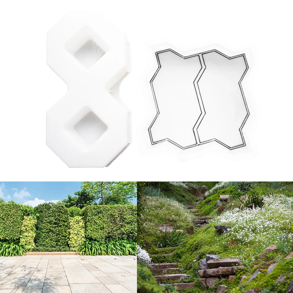 Garden Pavement Mold DIY Walk Manual Road Path Paving Brick Stone Concrete Mould