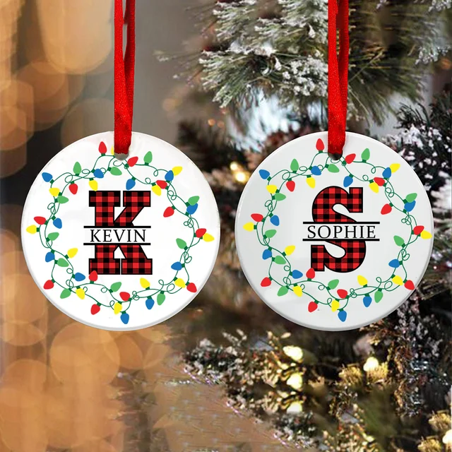 Custom Family Name Christmas Ornament