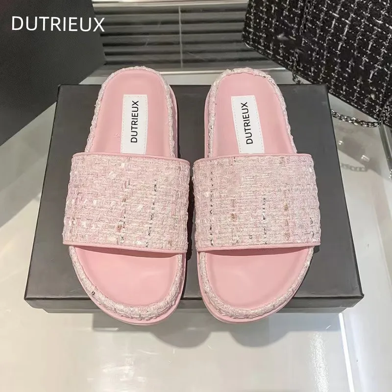 

Women's Sandal Slip Flops Fashion Solid Color Soft Sole Flat thick Slides Shoes Casual Outdoor Beach Slippers