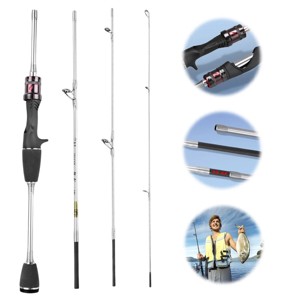 1.4M Casting Fishing Rods Ultralight Lure Trout Mini Pole 4 Section Carbon Fiber Poles Portable Casting Rod Fishing Equipment
