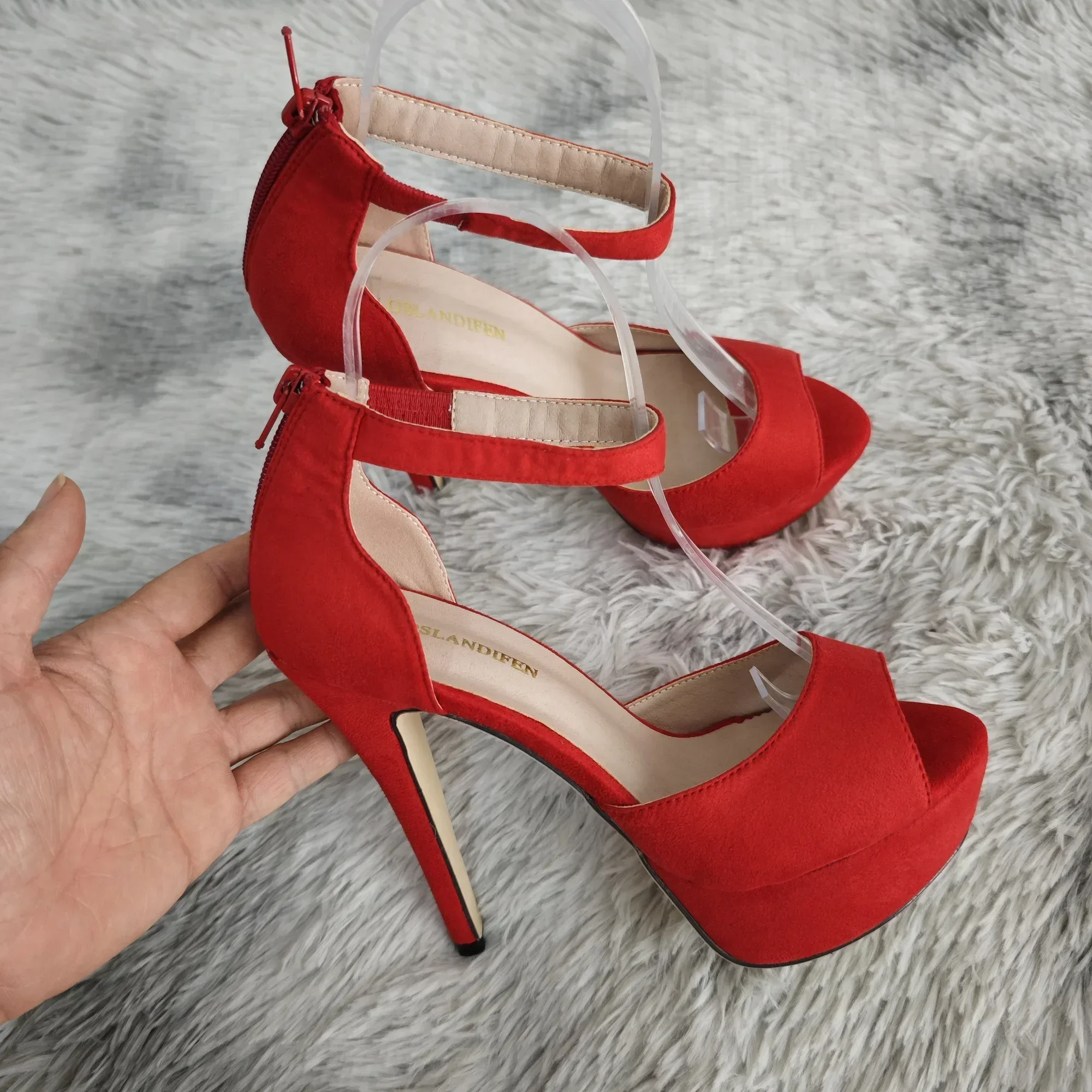 Summer Sexy Pumps Women Platform Sandals Zipper Strap Stripper Pole Dance High Heels Peep Toe Stilettos Lady Party Wedding Shoes women sandals women high heels wedge sandals