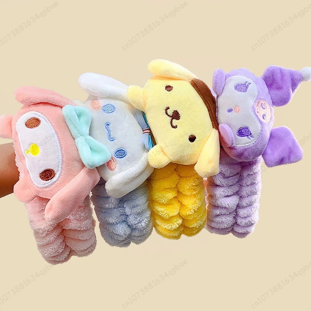 MINISO Kawaii Wash Face Band Sanrio Headbands for Washing The Face Kuromi Melody Cinnamoroll Wash Bandage Anime Hair Accessories