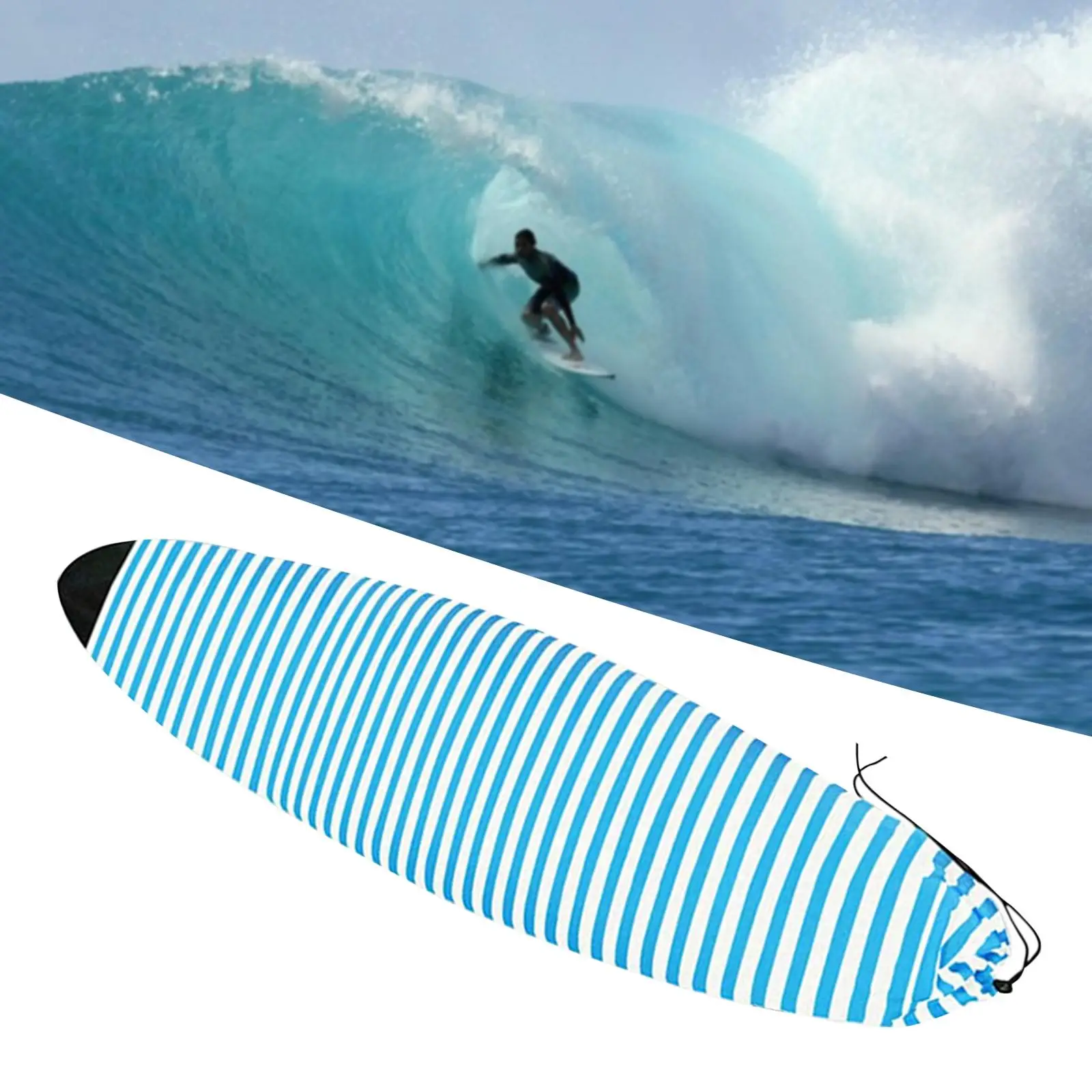 Surfboard Cover Striped Pattern Stretch Organizer Pouch Protection for Shortboard Standup Paddleboard,surfboard cover