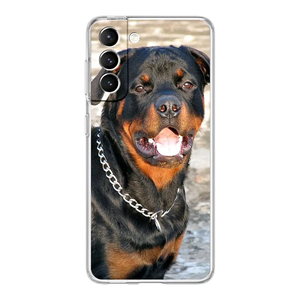 Rottweiler Dog Clear Silicone Phone Case - Soft and Durable Back Cover
