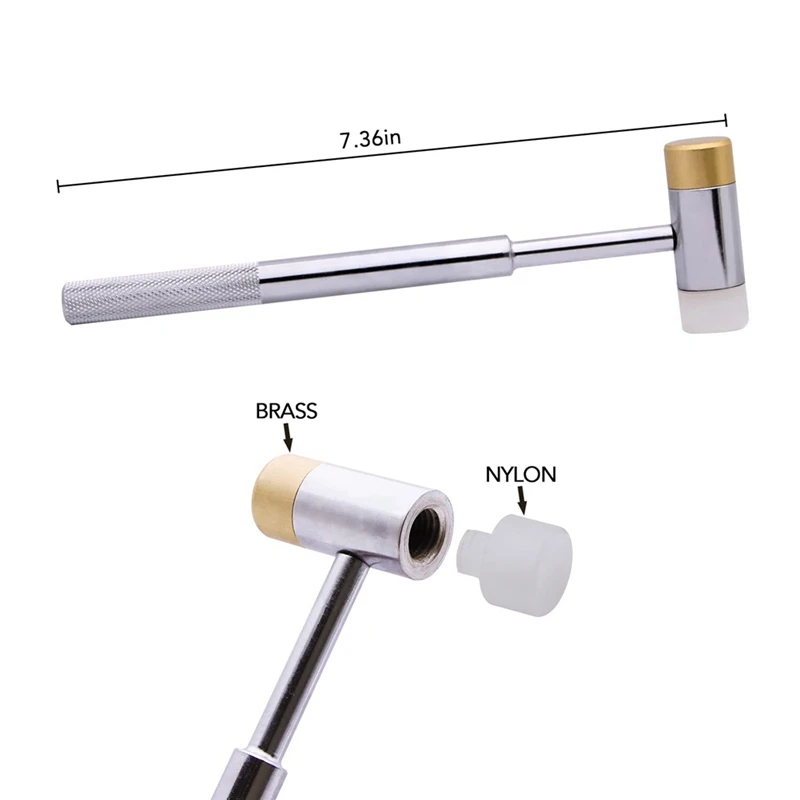 Roll Pin Punch Set Hammer Replacement Brass Steel Plastic Punches Interchangeable Hammer Head