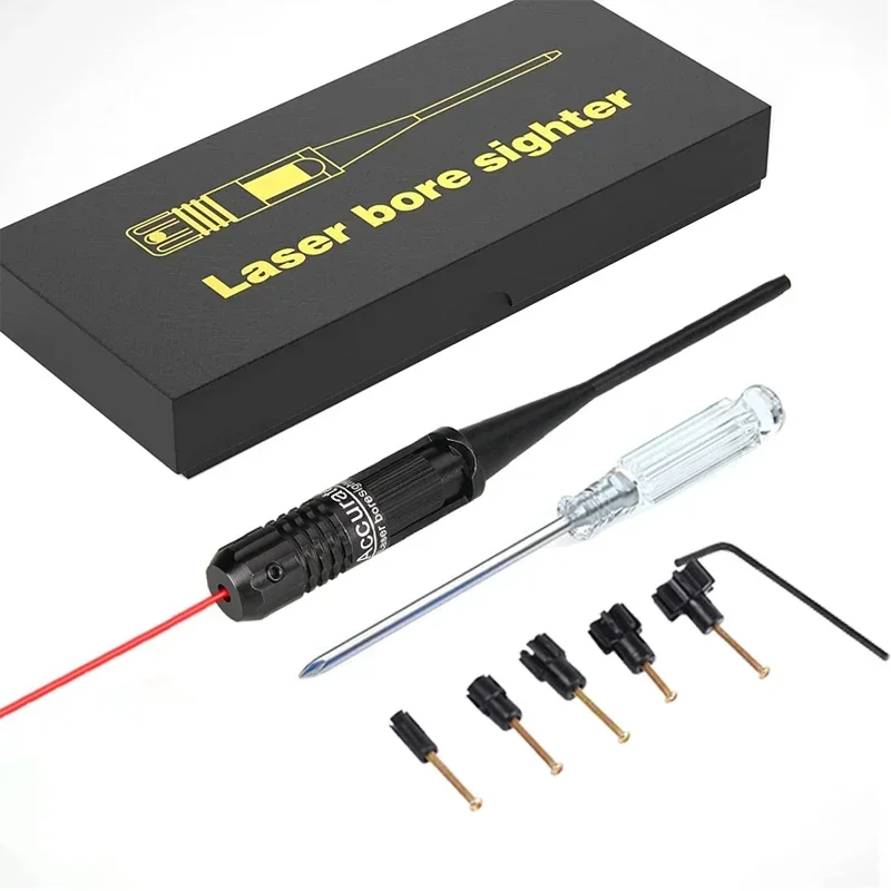 Tactical Red Dot Laser Bore Sighter Laser Scope Kit for 0.22-0.50 Five Caliber Rifle Hund Gun Style Collimator red dot sight rifle scope