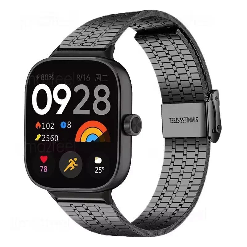Premium Stainless Steel Metal Watch Strap Bracelet, Universal Fit