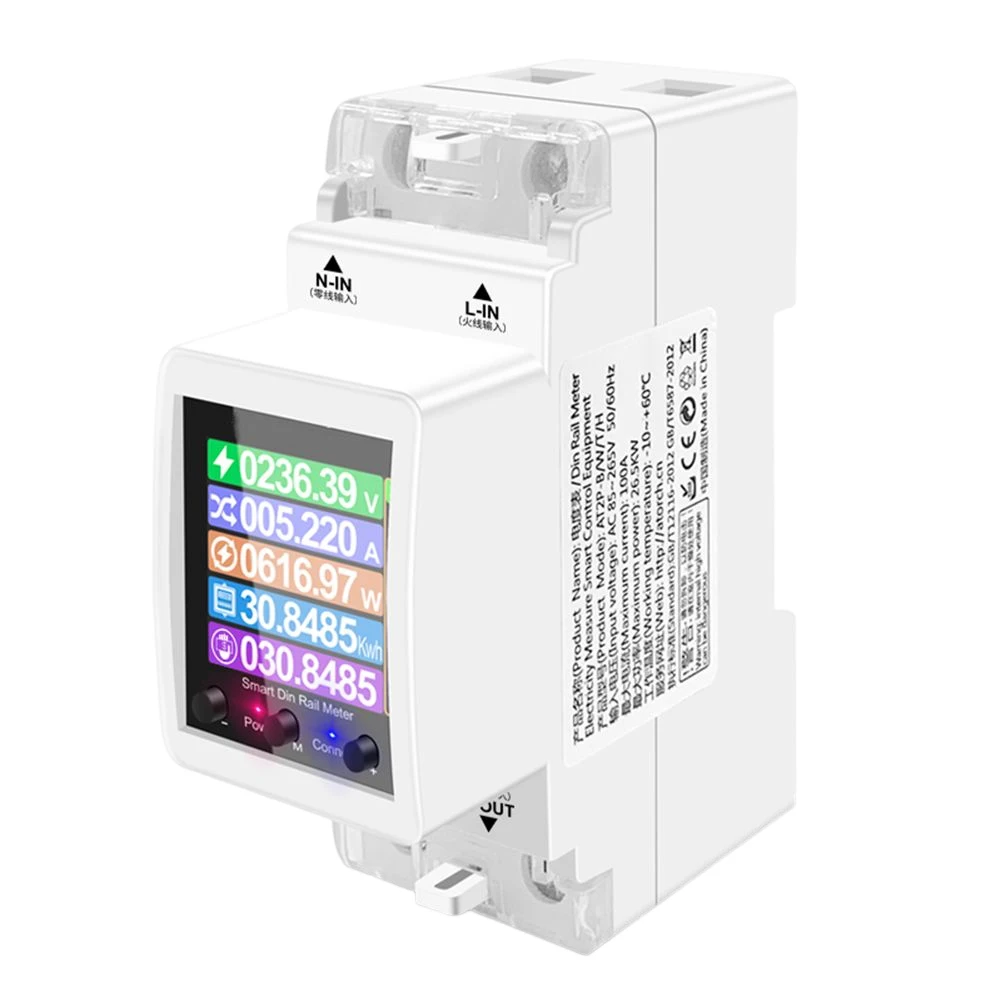 

Цифровой Электрический измеритель энергии, умный измеритель энергии на Din-рейке, а, беспроводной пульт дистанционного управления, работает с Alexa Google Home