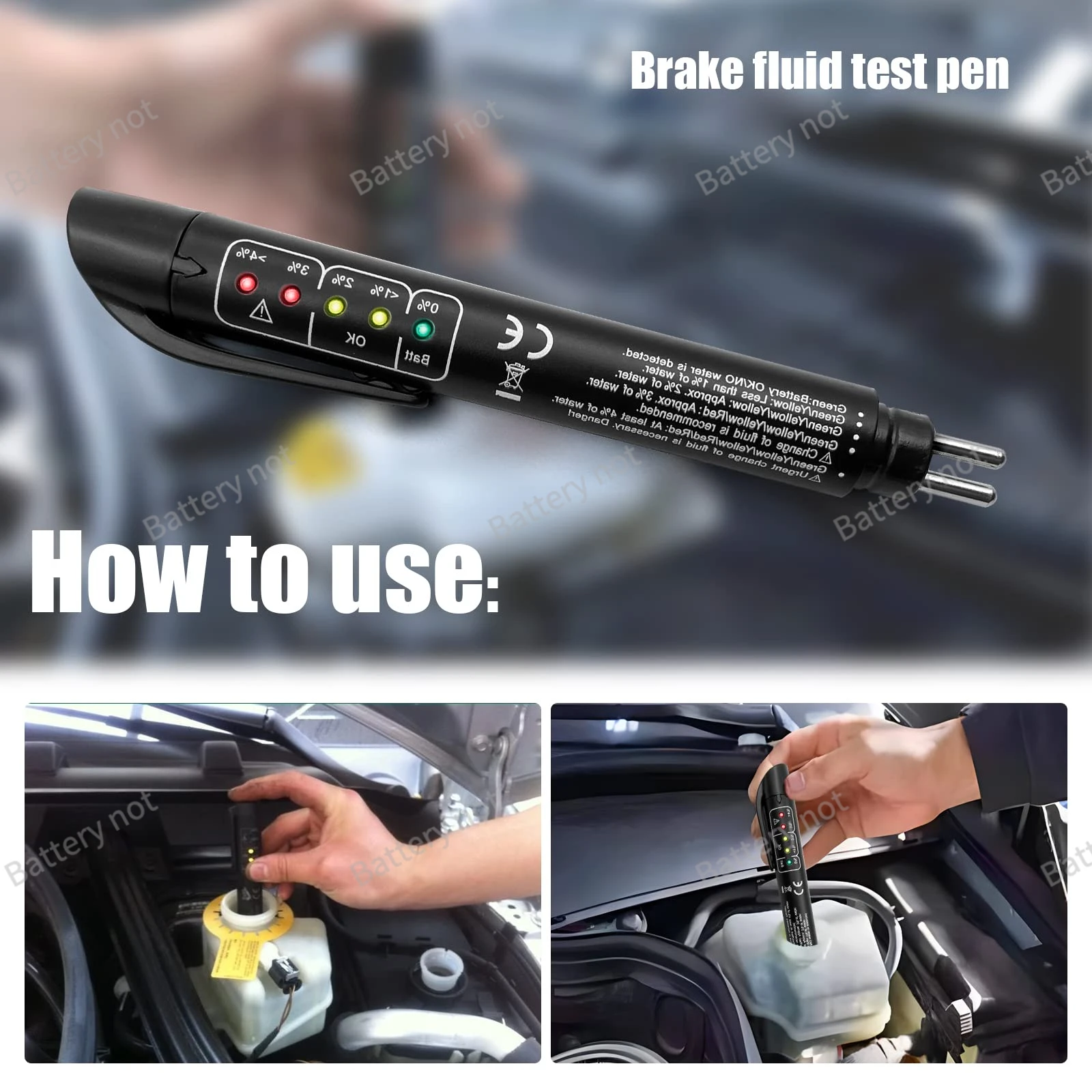 Digital Brake Fluid Tester - LED Oil Quality Analyzer for Cars & Motorcycles | Multi-Vehicle Diagnostic Pen with Accuracy Alert 3