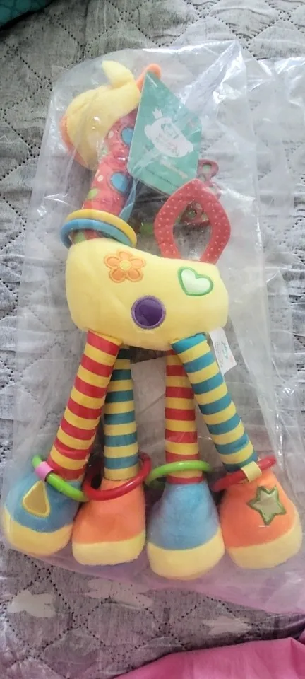 Soft Giraffe Zebra Animal Handbells Rattles Plush Infant Baby Development Handle Toys photo review