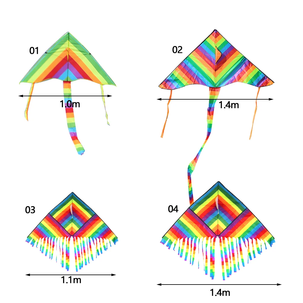Colorful Rainbow Kite Long Tail Nylon Outdoor Kites Flying Toys For Children Kids Kite Parent-child Game Toys Gift for Birthday 6