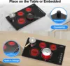 36 inch,36 inch Electric Cooktop,9200W Built-in & Countertop 36 inch Cooktop with 9 Power Levels, 5
