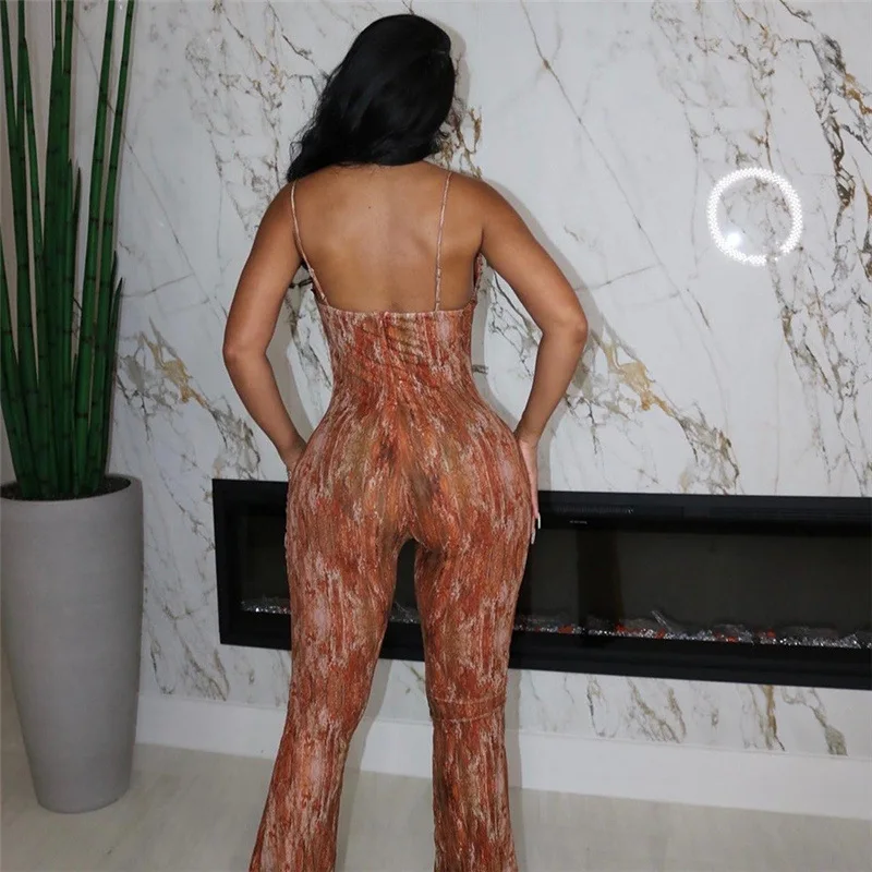 BKLD Women Clothing 2023 Autumn Winter New Fashion Low Cut Spaghetti Strap Backless High Waist Jumpsuit One Pieces Outfits