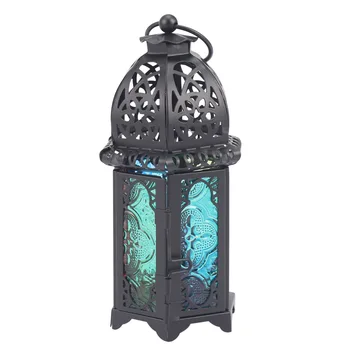 Classic Moroccan Decor Windproof Candle Holders Votive Iron Glass Hanging Candlestick Candle Lantern Party Home Wedding