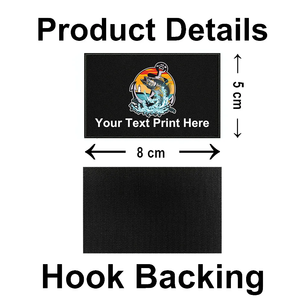 Fishing Patch With Your Name Personalized Fish On Patches Badges Armband for Clothes Hook Backing Decorative Sticker