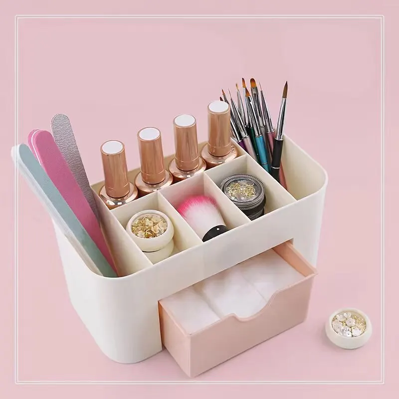 Nail Polish Storage Box Nail Art Tools Storage Box Transparent Desktop  Cosmetics Multi-layer Organizer - Showing Shelf - AliExpress