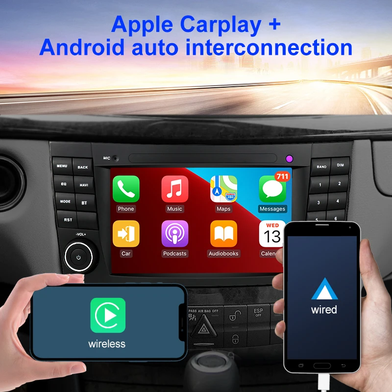 ޸  E Ŭ W211 2002-2008   Ƽ̵  ÷̾, GPS ̼, ȵ̵ 11, 7 ġ, 4G  ī÷