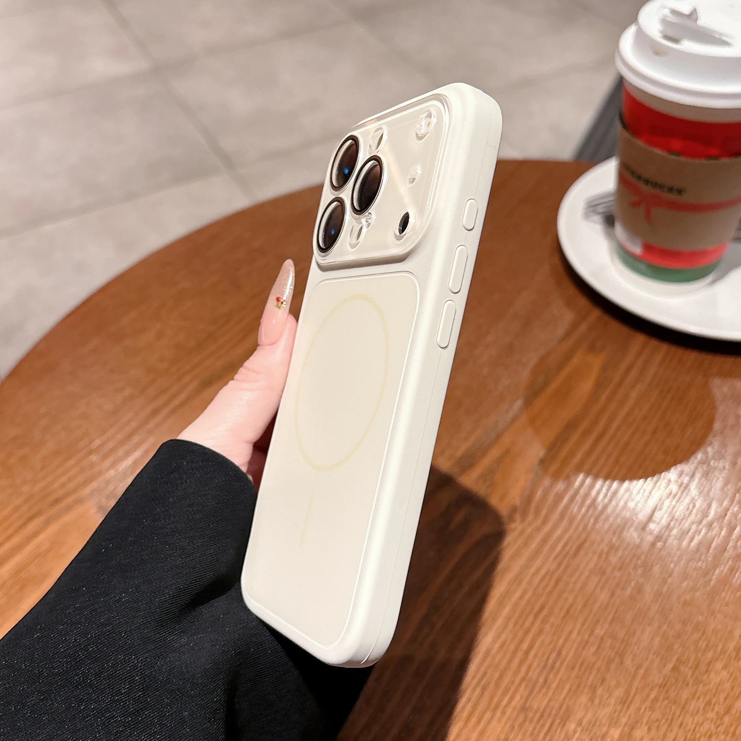 Magnetic Liquid Silicone Acrylic Case with Lens Film and Enhanced Protection