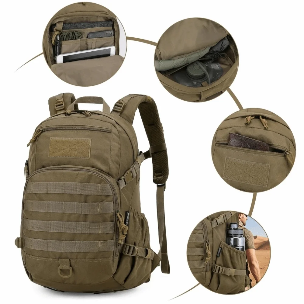 Zaino da Escursionismo Outdoor Gear 25L, Resistente e Impermeabile, Sistema Molle, Borsa Leggera per Ciclismo - immagine 5