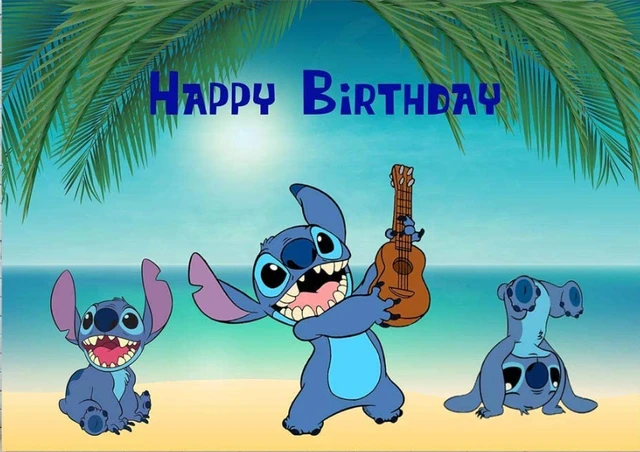 Toile de fond de joyeux anniversaire CAN o & Stitch pour enfants, point de  dessin animé, fond de fête d'anniversaire, photographie, décoration de  douche de bébé, cadeau - AliExpress