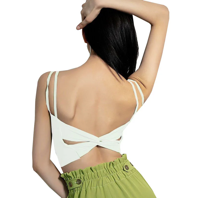 

Women's Tank Top Yoga Vest Butterfly Back with Chest Pad Quick Dry Sports Running Training Camisole Tops Summer Fitness Vacation