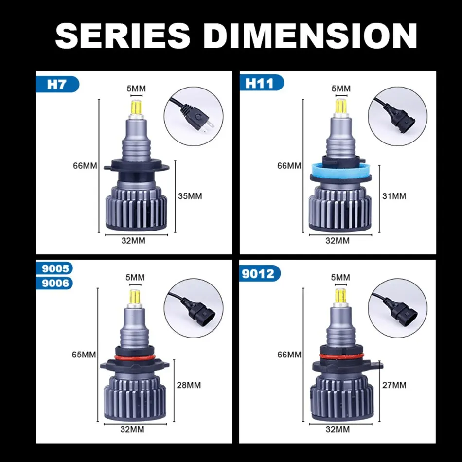 Dualvision H7 Led Bulb Canbus H1 H8 H9 H11 Fog Lights 9006Hb4 9005 Hb3 Led Lamps360 30000LM 300W 3D Auto 6000K Super Mini Diodes