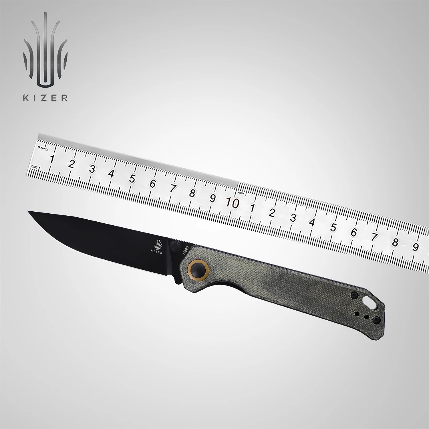 

Kizer Mojave Exclusive Knife Pocket V4458.2E2 Begleiter 2 Micarta Handle N690 Steel Blade Folding Camping Knife