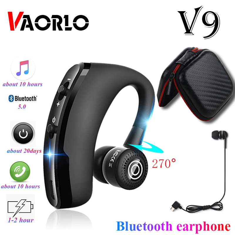Vaorlo V9 Business Wireless Auricolare Bluetooth 5.0 Auricolari Sportivi A Mani Libere Microfono Incorporato Cuffie Musicali Telefono Cellulare Univer