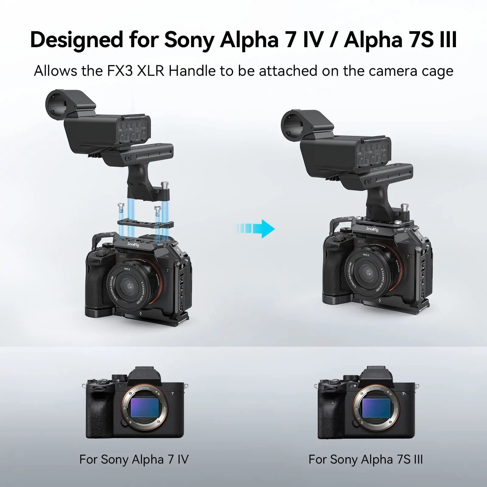 SmallRig Oberseite für Sony FX3 XLR-Einheit für FX3 Originalgriff mit 1/4''-20 Gewindelöchern Kaltschuh-Befestigungsmikrofon MD3990 – Detail 9
