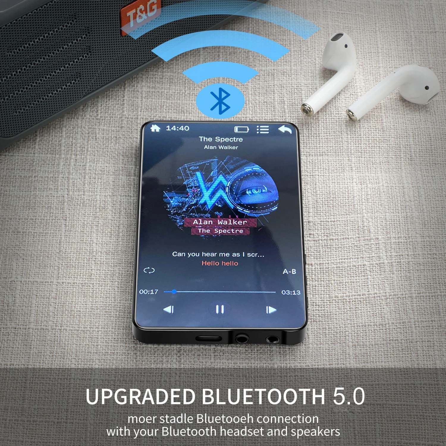 Yophoon 4 Inch X20-New Ui Mp4 Muziekspeler Touchscreen 16Gb Bt 5.0 Met Luidspreker 1080P Video Ebook Fm Mp3 Audiospeler 16G-256G