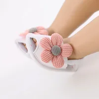 Summer Baby Girl Sandals Solid Color Cute Lace Bows Newborn Shoes Soft Cotton Non-slip Soled Princess Toddler Girl Sandals Kids 4