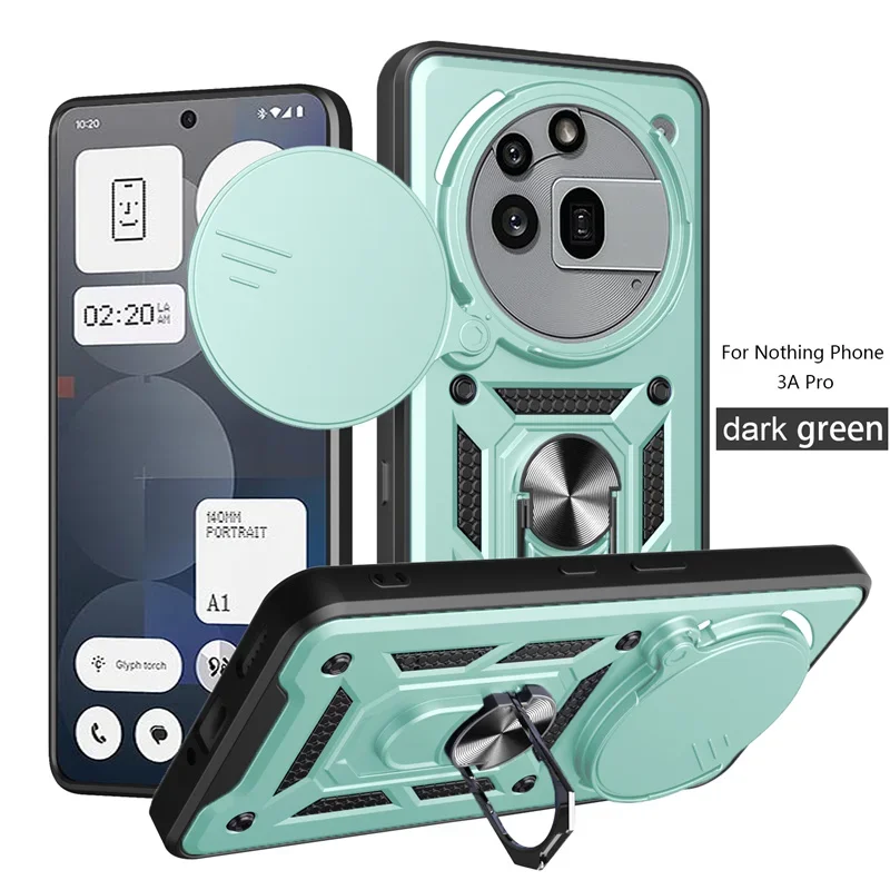 Enhanced Slide Lens Protector Case with Magnetic Ring Stand Holder