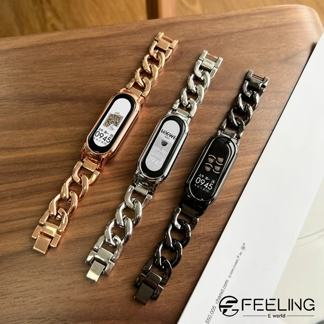 샤오미 미 밴드의 세련된 데님 체인 팔찌로 스타일 업 샤오미 미 밴드의 세련된 데님 체인 팔찌로 스타일 업