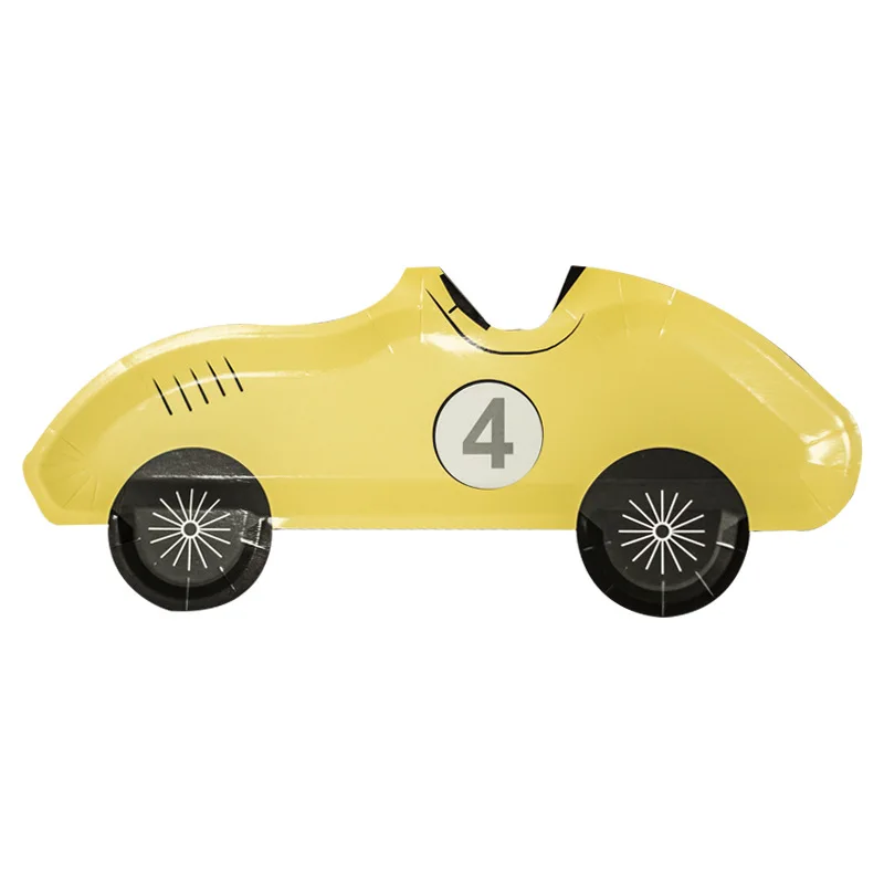 Racing Car Disposable Tableware Set - Boys Birthday Party Supplies – Cartoon Car Shaped Plates & Décor