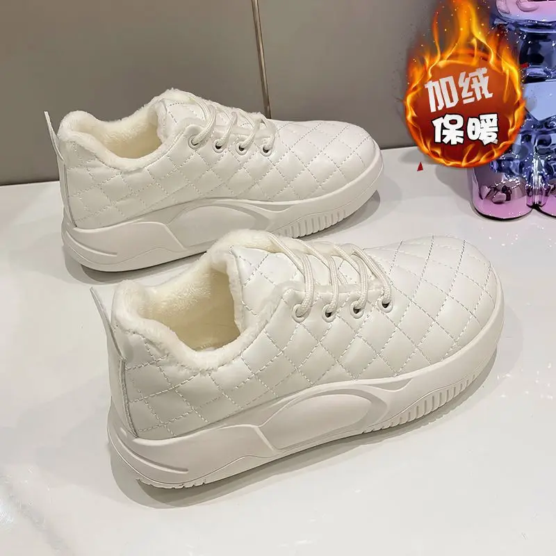 

Black Friday womens autumn and winter sneakers woman fashion warm plush shoes waterproof fur sneakers platform trainers tenis